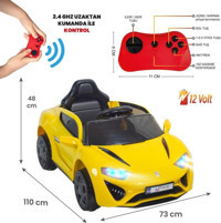 Uj Toys Jagor-UJ1310-3-1 12 V Üstü Açık Tek Akülü Araba Sarı