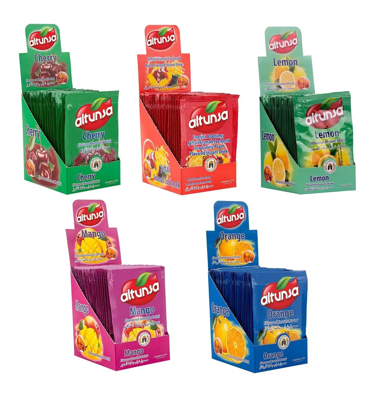 Altunsa Vişne-Şeftali-Limon-Mango-Portakal Aromalı İçecek Tozu 120x9 gr