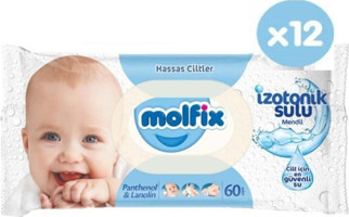 Molfix İzotonik Sulu 60 Yaprak 12'li Paket Islak Mendil
