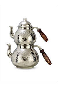 Morya Damla Bakır Çaydanlık Gri-Kahverengi
