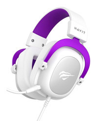 Havit Gamenote H2002D 7.1 3.5 mm Gürültü Önleyici Mikrofonlu Kablolu Kulak Üstü Kulaklık Beyaz-Mor