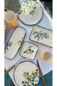 M'Art Home Olivia Imroz 5 Parça 2 Kişilik Çok Renkli Desenli Seramik Kahvaltı Takımı