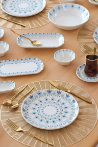 Glore Asya 41 Parça 6 Kişilik Çok Renkli Desenli Seramik Kahvaltı Takımı