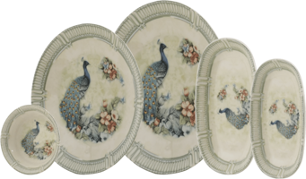 Leggno Hera 15 Parça 6 Kişilik Çok Renkli Desenli Bone China Kahvaltı Takımı