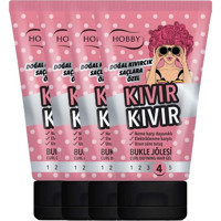 Hobby Kıvır Kıvır Bukle Doğal - Parlak Jel Sert Bitkisel Keratin 4x150 ml Jöle