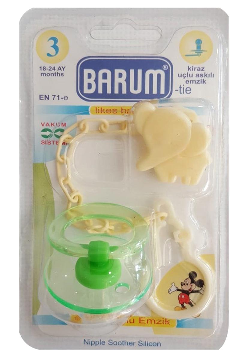 Barum Filli 18-24 ay Ortodontik Kiraz Uçlu Silikon Emzik Yeşil