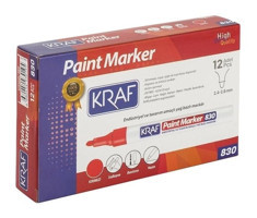 Kraf 830 12'li Doldurulabilir Silinebilir Kırmızı Tahta Kalemi