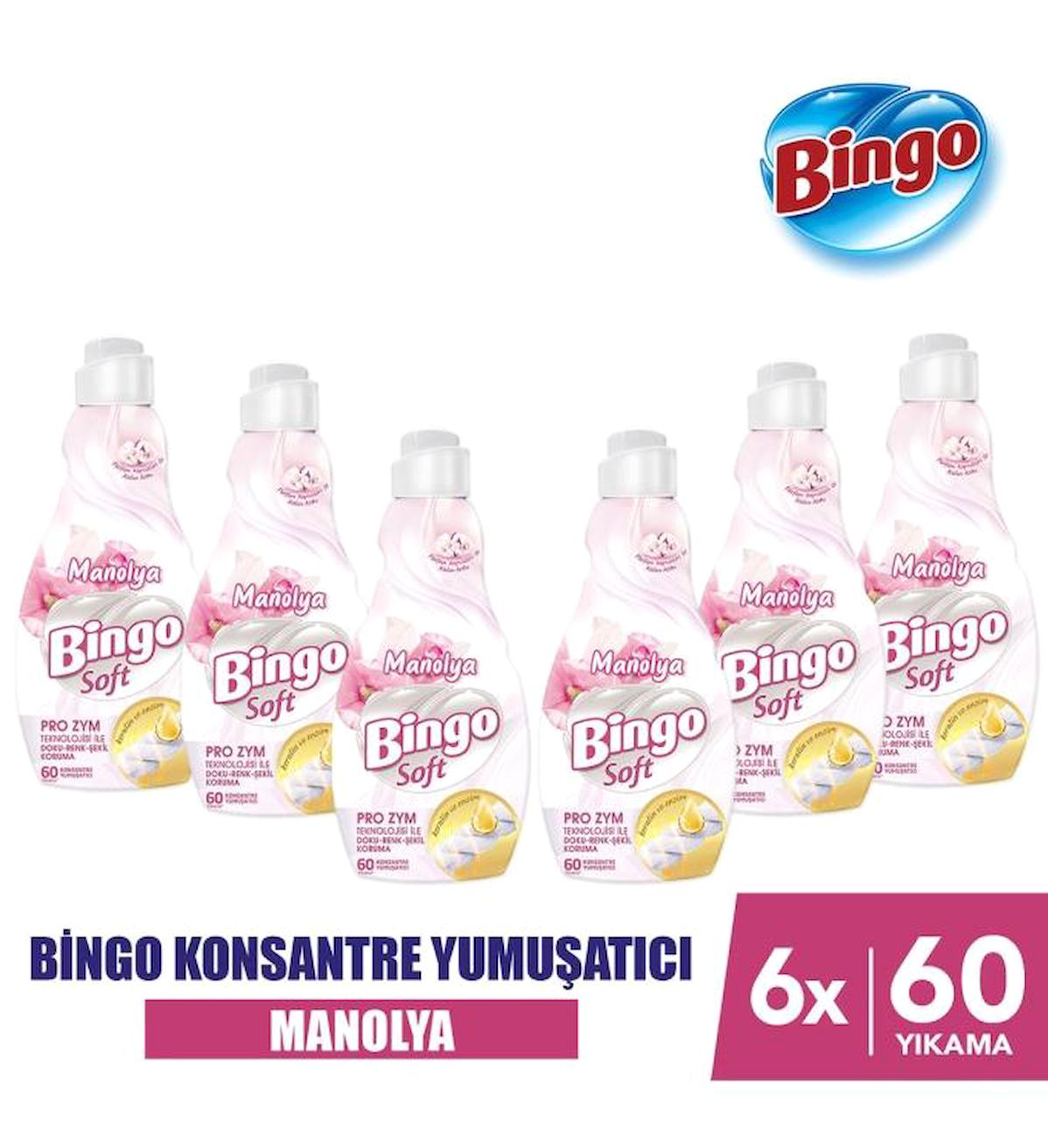 Bingo Soft Konsantre Manolya 360 Yıkama Yumuşatıcı 6x1.44 lt