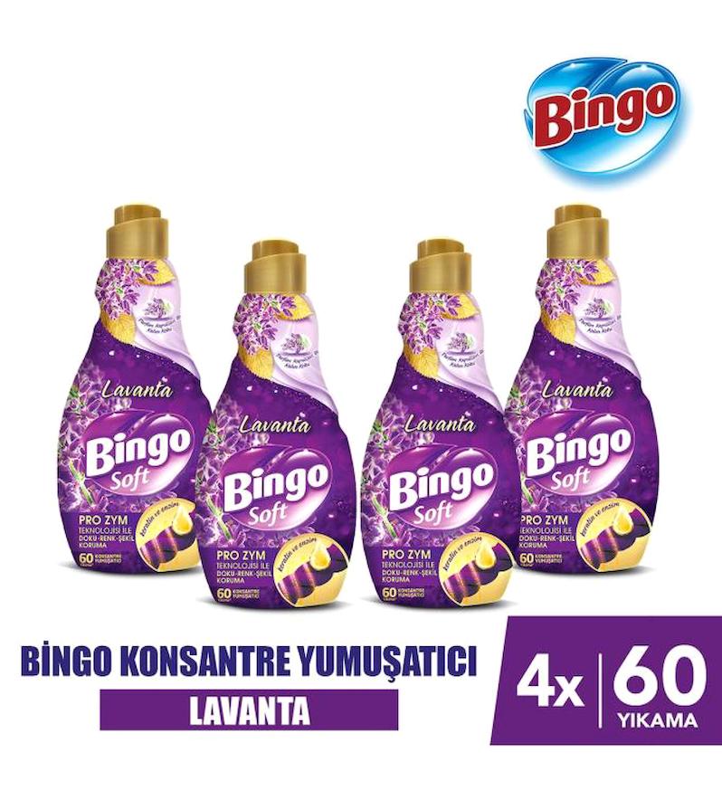 Bingo Soft Konsantre Lavanta 240 Yıkama Yumuşatıcı 4x1.44 lt