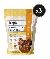 Fropie Probiyotik Glutensiz Yer Fıstıklı-Çikolatalı Granola 3x200 gr