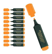 Faber-Castell 48 Refill 10'lu Neon Turuncu Kesik Uçlu Fosforlu Kalem Seti