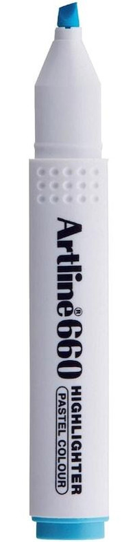Artline 660 12'li Pastel Mavi Kesik Uçlu Fosforlu Kalem Seti