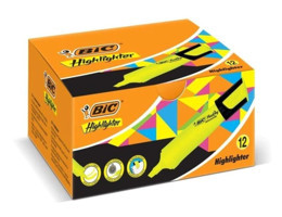 Bic 12'li Neon Sarı Kesik Uçlu Fosforlu Kalem Seti