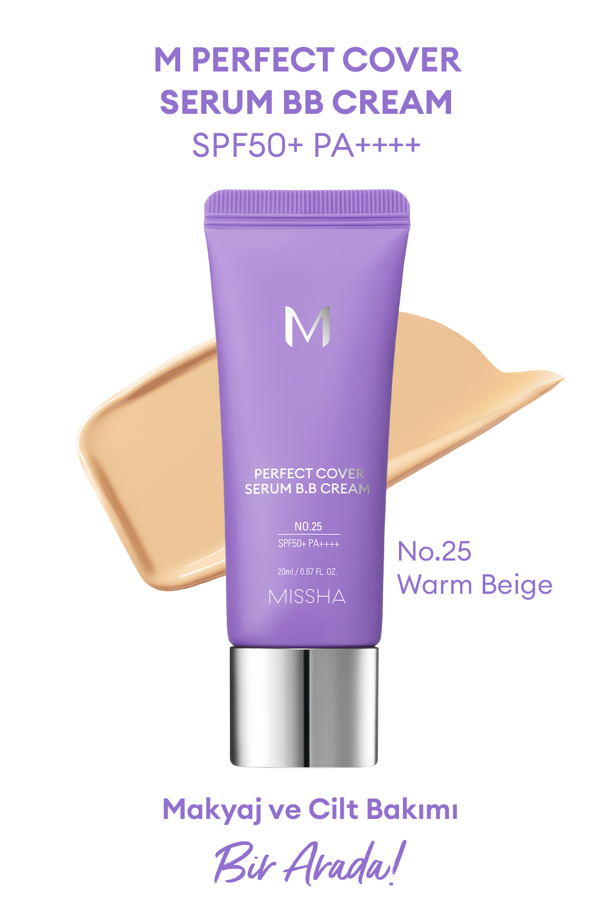 Missha M Perfect Cover Serum No:25 Tüm Ciltler İçin Su Bazlı Işıltılı BB Krem Orta Ton