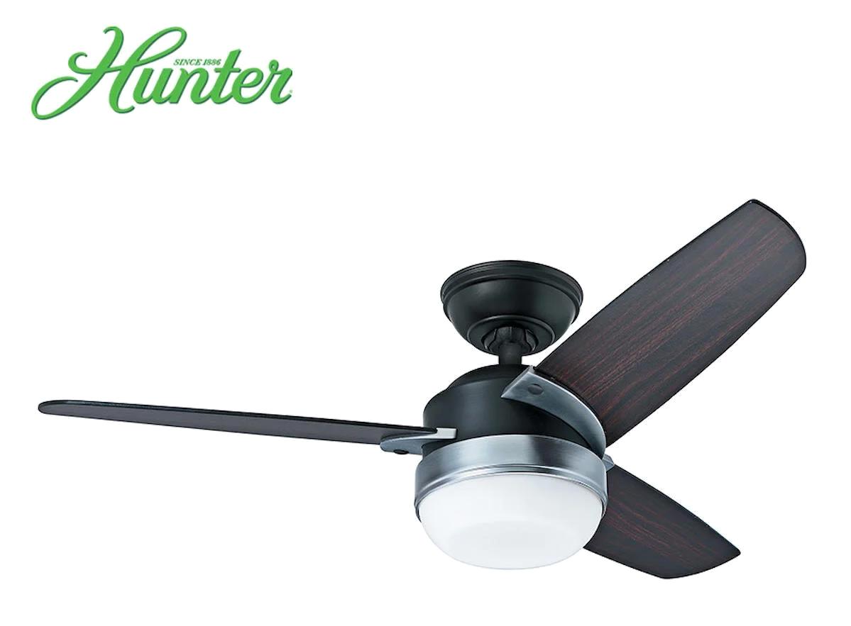 Hunter Fan Nova Işıklı Kumandalı Mat Krom 3 Kanatlı Açılır Kapanır Siyah Tavan Vantilatörü