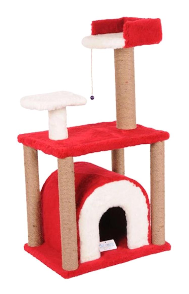 Cat Hause S01 Oturaklı Katlı 105 cm Kedi Tırmalama Evi