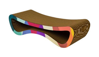 Rotipet Modern Desenli Medium Kedi Otlu 60.5 cm Kedi Tırmalama Kartonu