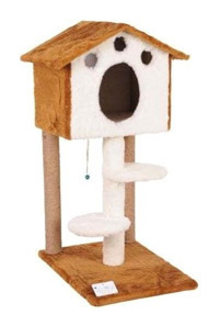 Cat Hause S06 Oturaklı Oyuncaklı Merdivenli Katlı 98 cm Kedi Tırmalama Evi