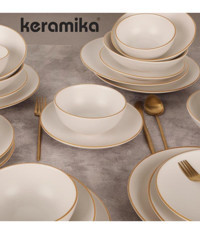 Keramika 24 Parca Mat Beyaz 022 Yemek Takımı