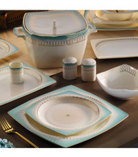 Aryıldız Bone Square Porselen 60 Parça 12 Kişilik Elegance Yemek Takımı 31040