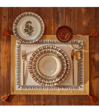 Bella Maison Indian Porselen 24 Parça Yemek Takımı Bordo
