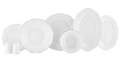 KORKMAZ Vinta Collection 55 Parça Yemek Takımı Platin