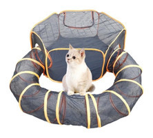Vkemall Altıgen Tek Katlı İç Mekan Kumaş Kedi Evi Gri