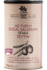 Tariş Az Tuzlu Doğal Salamura Siyah Zeytin Teneke 800 gr