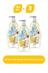 Uni Baby Göz Yakmayan Hipoalerjenik Tüm Ciltler İçin Bebek Şampuanı 3x700 ml