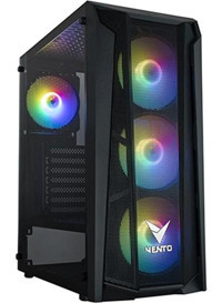 Vento Vg15Fe RGB Mesh 4 Fanlı Siyah Dikey Mid Tower Oyuncu Bilgisayar Kasası