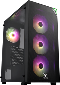Vento Vg3400S RGB Mesh Siyah Dikey Mid Tower Oyuncu Bilgisayar Kasası