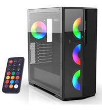 Inca Emg-17Xb RGB 4 Fanlı Siyah Dikey Mid Tower Oyuncu Bilgisayar Kasası