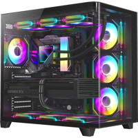 Dragos Ocean Curved Pro RGB Mesh 7 Fanlı Siyah Dikey Mid Tower Oyuncu Bilgisayar Kasası