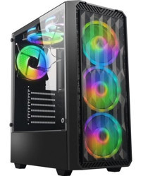 Xaser Mg8020 RGB Mesh 4 Fanlı Siyah Dikey ATX Oyuncu Bilgisayar Kasası