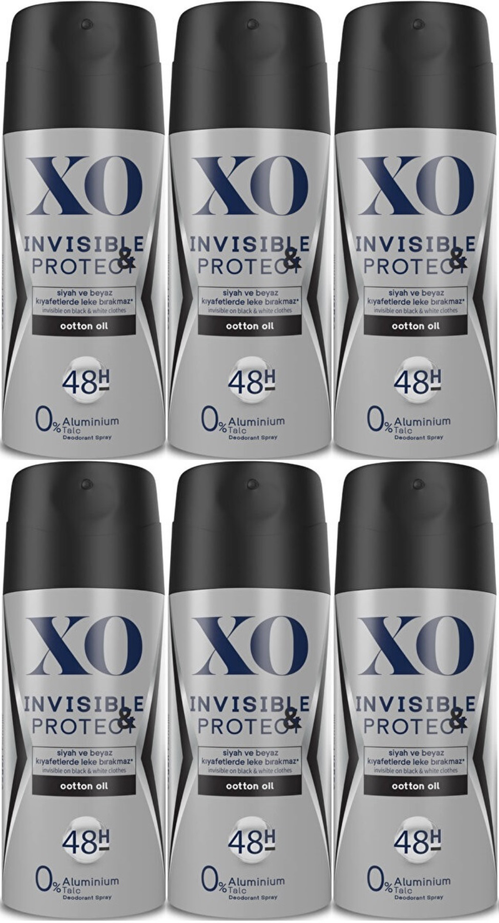 Xo Invisible & Protect Pudrasız Ter Önleyici Sprey Erkek Deodorant 6x150 ml