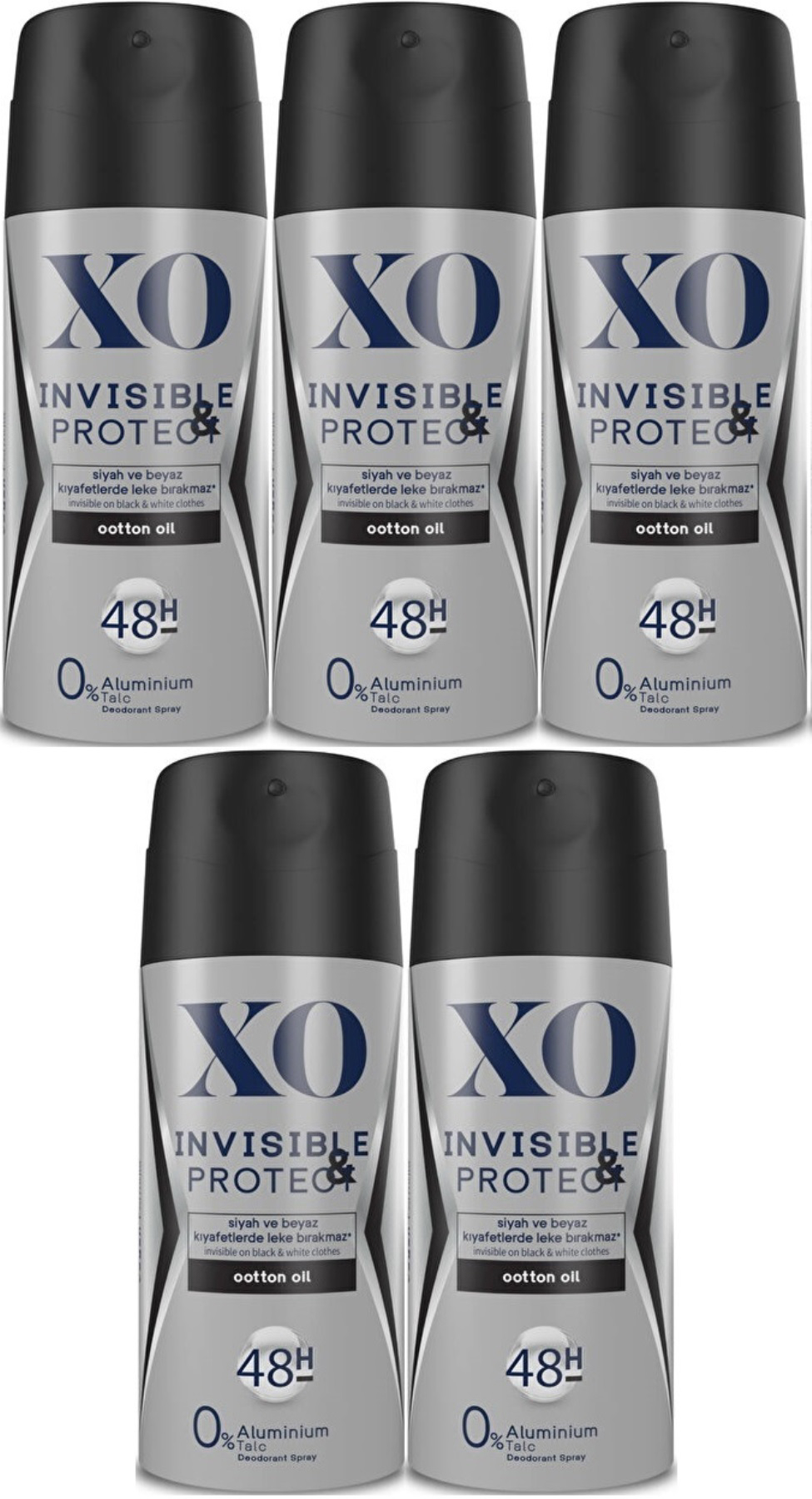 Xo Invisible & Protect Pudrasız Ter Önleyici Sprey Erkek Deodorant 5x150 ml