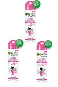 Garnier Lekesiz Koruma Pudrasız Ter Önleyici Antiperspirant Sprey Kadın Deodorant 3x150 ml