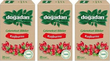Doğadan Geleneksel Bitkiler Kuşburnu Poşet Meyve Çayı 3x20 Adet