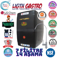 Light Gastro 14 Aşamalı 8 lt Kapalı Kasa Pompalı Tezgah Altı Su Arıtma Cihazı Siyah