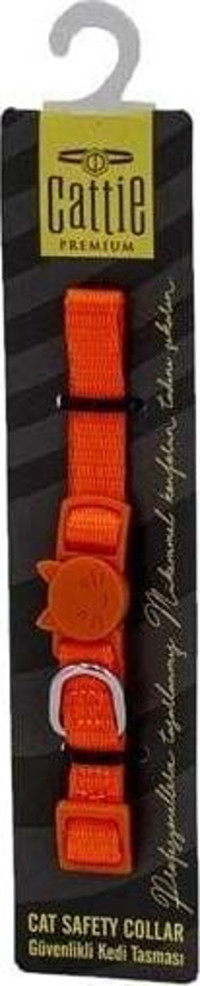 Cattie Tokalı 15-25 cm Güvenlikli Turuncu Gezdirme Boyun Kedi Tasması