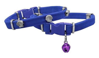 Markapet Kadife Midyeli 20-32 cm Mavi Gezdirme Boyun Kedi Tasması