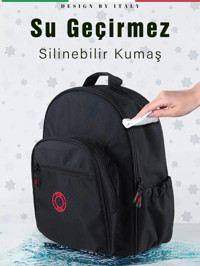 Prego Estella Su Geçirmez Fermuarlı Kumaş Bebek Sırt Çantası Kırmızı