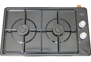 Lavicco 202 Doğalgazlı Metal 2 Gözlü Wok Gözü Gri-Siyah Set Üstü Ocak