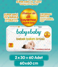 Baby&Baby Bebek Bakım Örtüsü Tek Kullanımlık 60x60cm 2x30 Adet Alt Açma Örtüsü