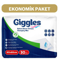 Giggles Bebek Bakım Örtüsü Alezli Tek Kullanımlık 60x60 cm 30'lu Alt Açma Örtüsü
