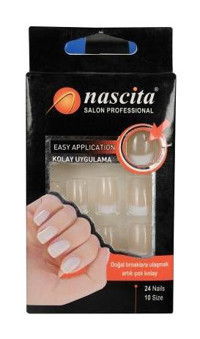 Nascita Oval Şeffaf Parlak French Şeffaf 24'lü El Takma Tırnak