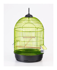 Qh Pet Cage Yuvarlak Pirinç Muhabbet Kuşu Kafesi Yeşil