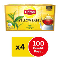 Lipton Yellow Label Organik Demlik Poşet Çay 4 'lü 100 Adet