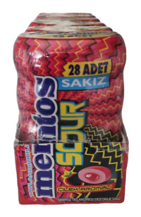 Mentos Sour Çilekli Sakız 28x6 Adet