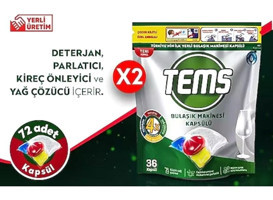 Tems 4 Etkili Tablet Bulaşık Makinesi Deterjanı 2x36 Adet